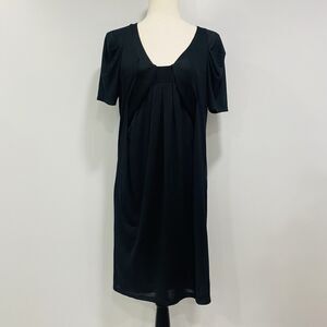 VANESSA BRUNO S VTG Black Shift Dress Wool Blend Knit Portugal 1 Whimsigoth Y2K